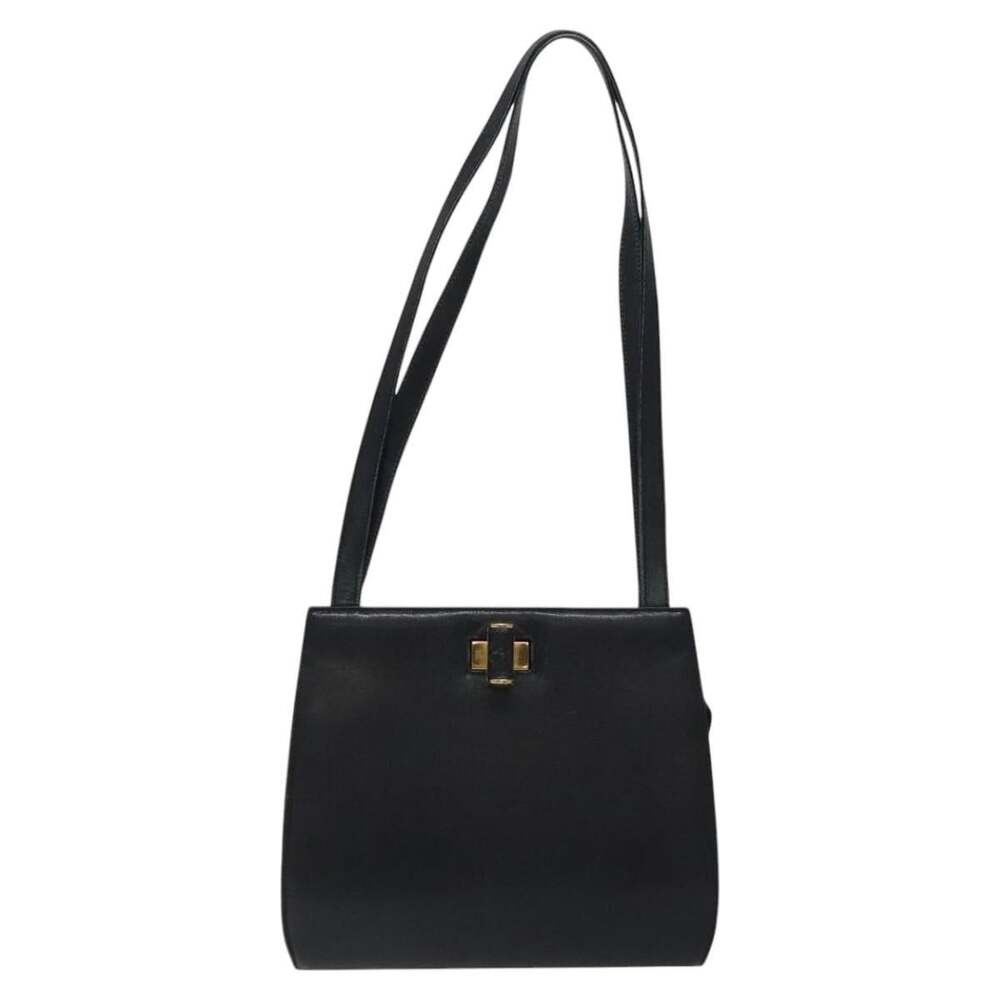 Salvatore Ferragamo Leather Shoulder Bag Black